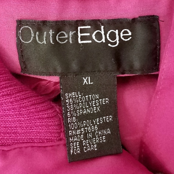 OUTER EDGE Pink Crop Bomber Jacket JR XL - Picture 8 of 8